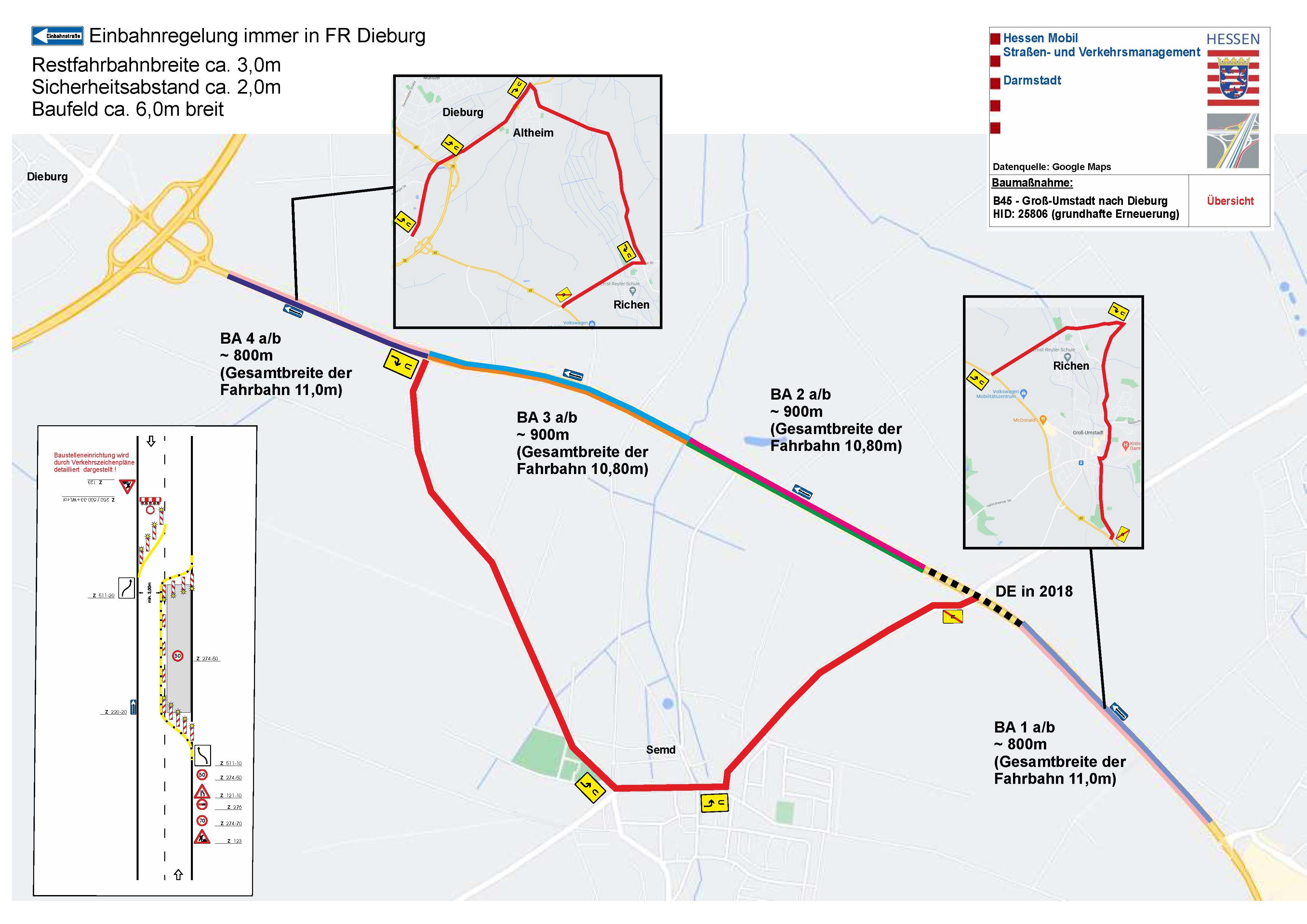 B 45: Fahrbahnerneuerung Zwischen Groß - Umstadt Und Dieburg | Stadt ...